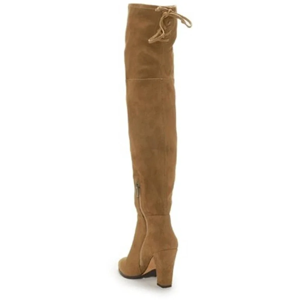 Vince Camuto Cognac Tapley Over The Knee Boot Size 5.5M/ 36 NWOB